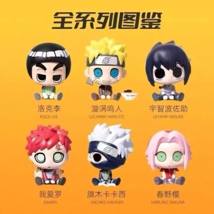 （529) Pre-order （3 days）Naruto Shippuden Sitting Series Blind Box Kawaii Cartoon Pvc Figure Desktop Home Decoration Surprise Box Collectibles Gift Trendy Toy