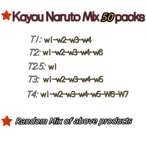 （426）Kayou Naruto T1-T2-T2.5-T3-T4 Mixed Pack/50packs