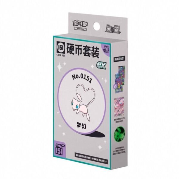 (435)Pokemon Zhu&Zi EX 151 Coin Set Gift Box（Contains 3 Packs Zhu&Zi 151 Surprise Cards/A Random Coin/EX Flashcards）